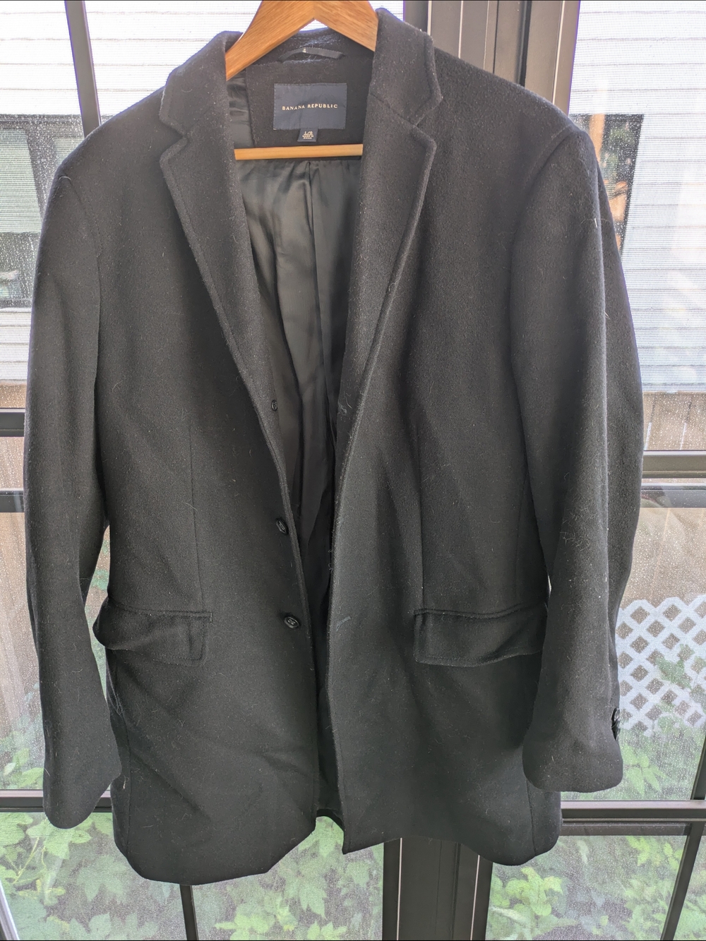 Banana Republic Black Men's Wool Peacoat